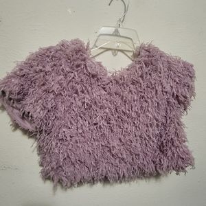 Pink Feather Crop Top